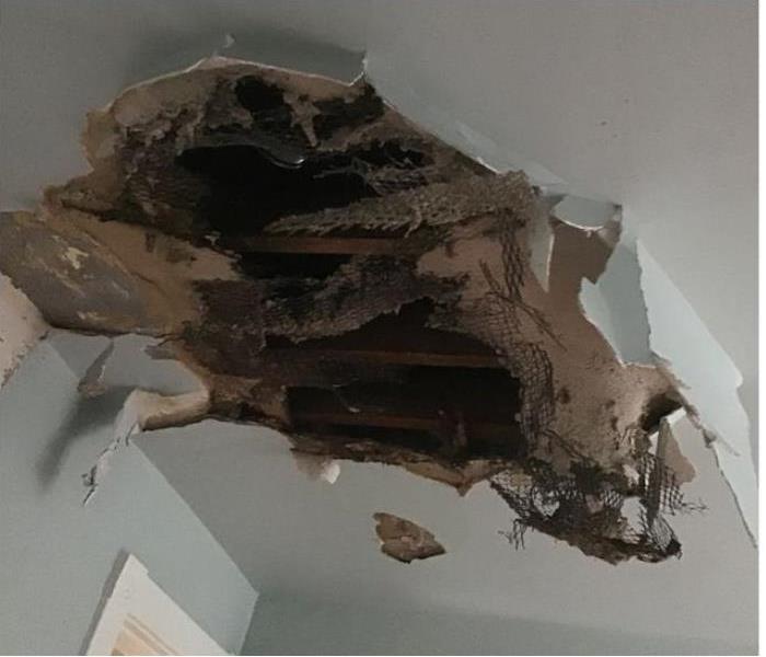 burnt ceiling after fire 